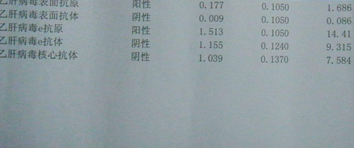 乙肝五项指标大三阳