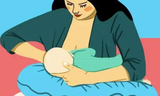 新生儿喂养母乳的正确姿势图解，侧卧、盘腿看个人喜好